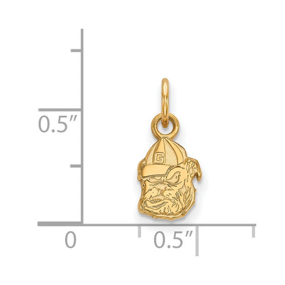 Gold Plated Sterling Silver Logoart University Of Georgia Bulldog Extra Small Pendant