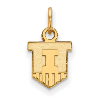 Gold Plated Sterling Silver Logoart University Of Illinois Victory Badge Extra Small Pendant