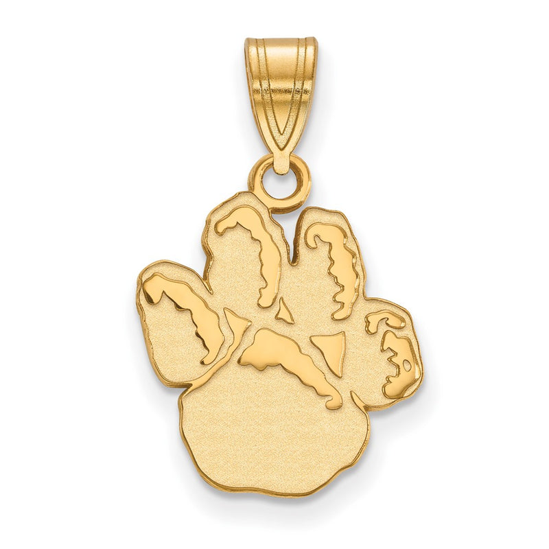 Gold Plated Sterling Silver Logoart University Of Pittsburgh Panther Paw Medium Pendant