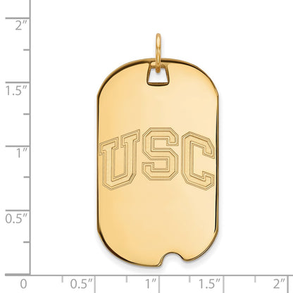 10K Yellow Gold University Of Southern California U S C Large Dog Tag Pendant