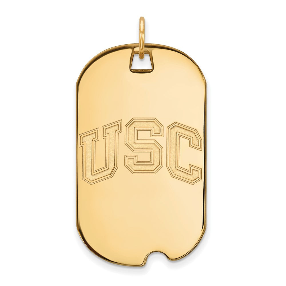 10K Yellow Gold University Of Southern California U S C Large Dog Tag Pendant