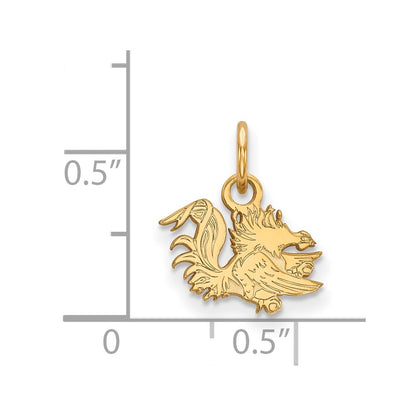 Gold Plated Sterling Silver Logoart University Of South Carolina Gamecock Extra Small Pendant