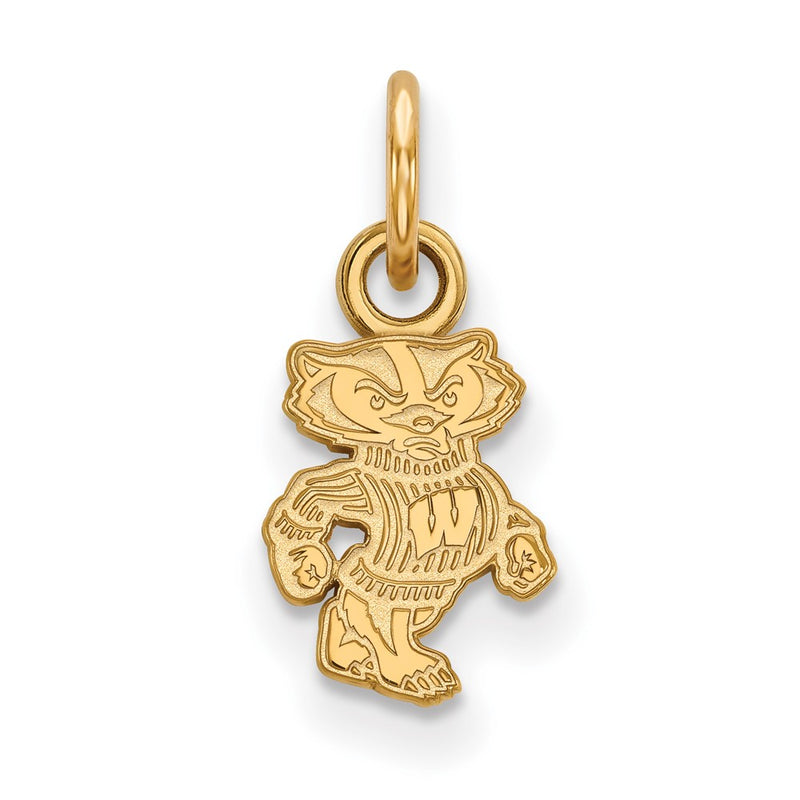 14K Yellow Gold Logoart University Of Wisconsin Badger Extra Small Pendant
