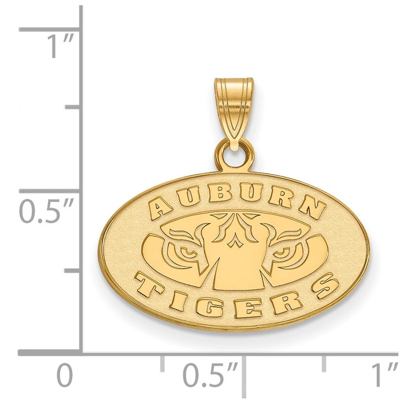 Gold Plated Sterling Silver Logoart Auburn Tigers Small Pendant