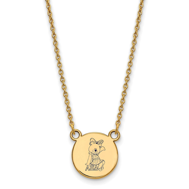 Gold Plated Sterling Silver Logoart Alpha Xi Delta Sorority Symbol Small Color Enamel Pendant 18 Inch Necklace
