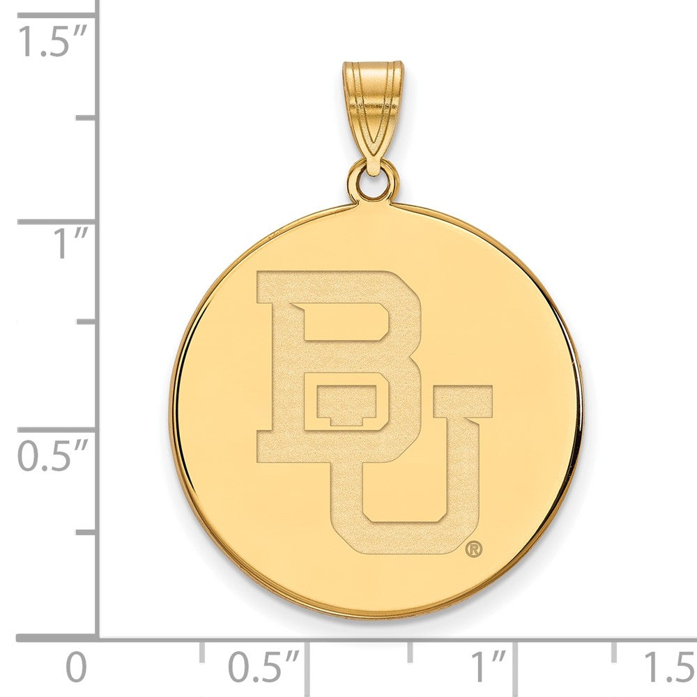 Gold Plated Sterling Silver Logoart Baylor University Bears Extra Large Disc Pendant