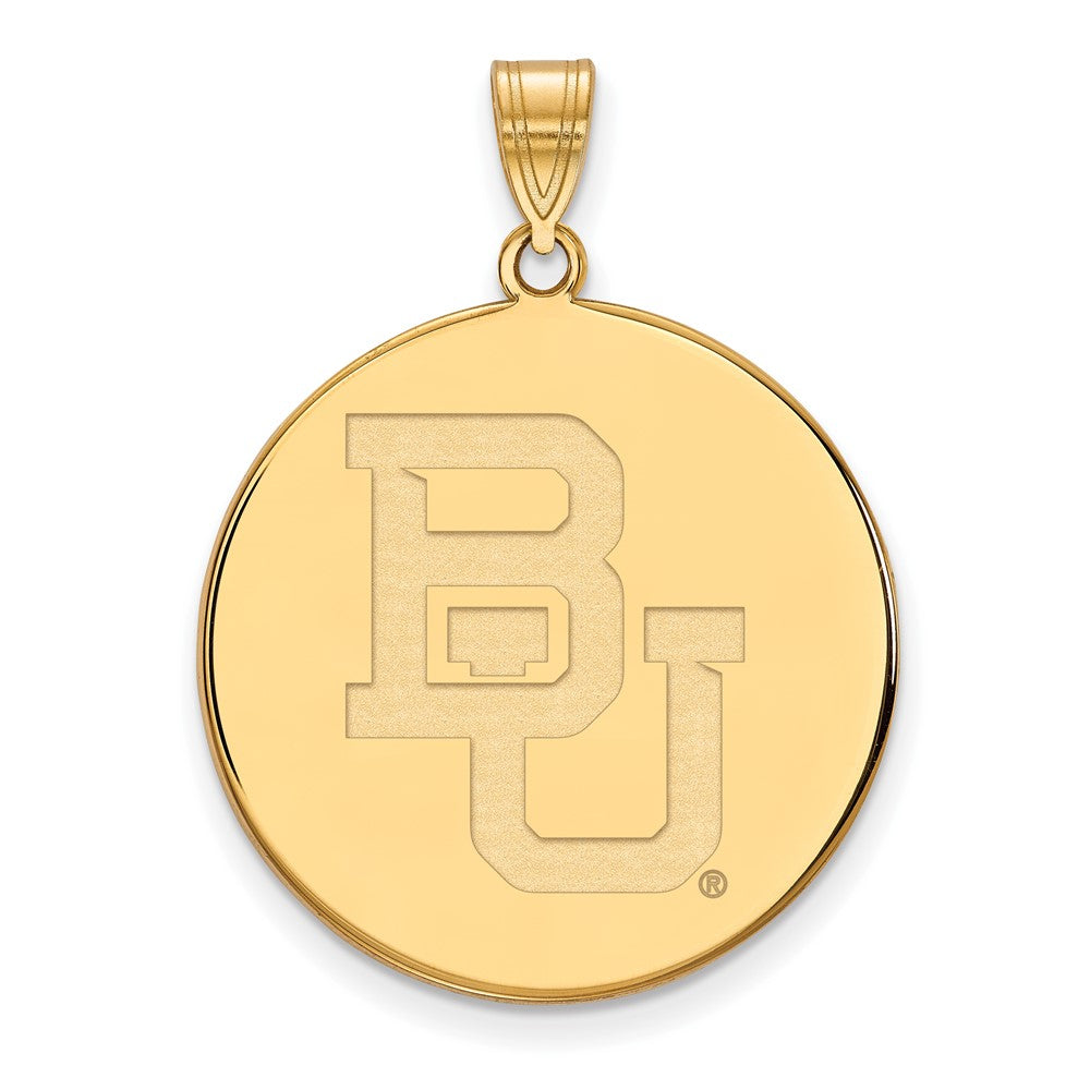 Gold Plated Sterling Silver Logoart Baylor University Bears Extra Large Disc Pendant