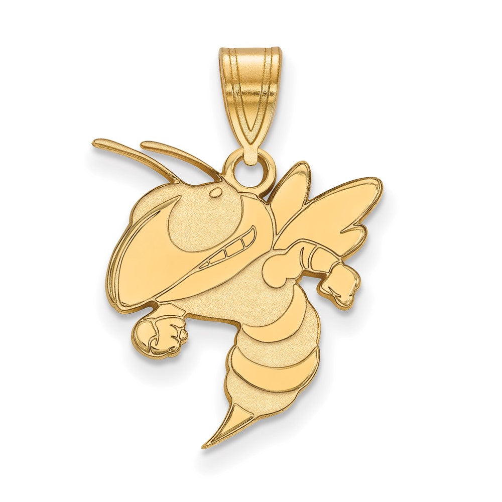 Gold Plated Sterling Silver Logoart Georgia Institute Of Technology Yellow Jacket Large Pendant