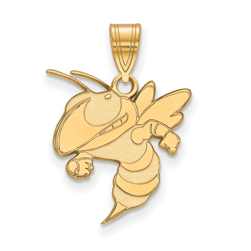 Gold Plated Sterling Silver Logoart Georgia Institute Of Technology Yellow Jacket Large Pendant