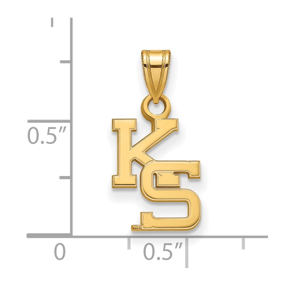 14K Yellow Gold Logoart Kansas State University K S Small Pendant