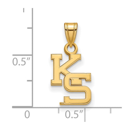 14K Yellow Gold Logoart Kansas State University K S Small Pendant