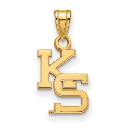 Gold Plated Sterling Silver Logoart Kansas State University K S Small Pendant