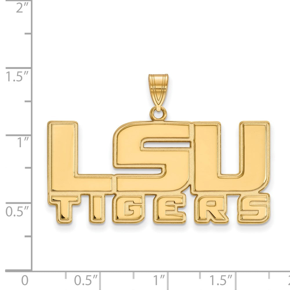 Gold Plated Sterling Silver Logoart Louisiana State University L S U Tigers Large Pendant