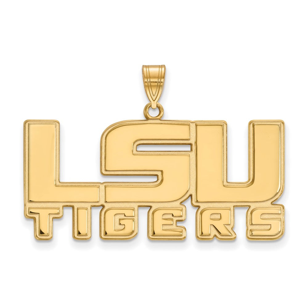 Gold Plated Sterling Silver Logoart Louisiana State University L S U Tigers Large Pendant