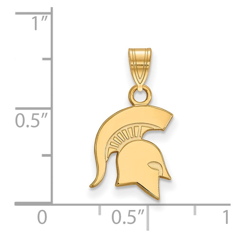 14K Yellow Gold Logoart Michigan State University Spartan Small Pendant