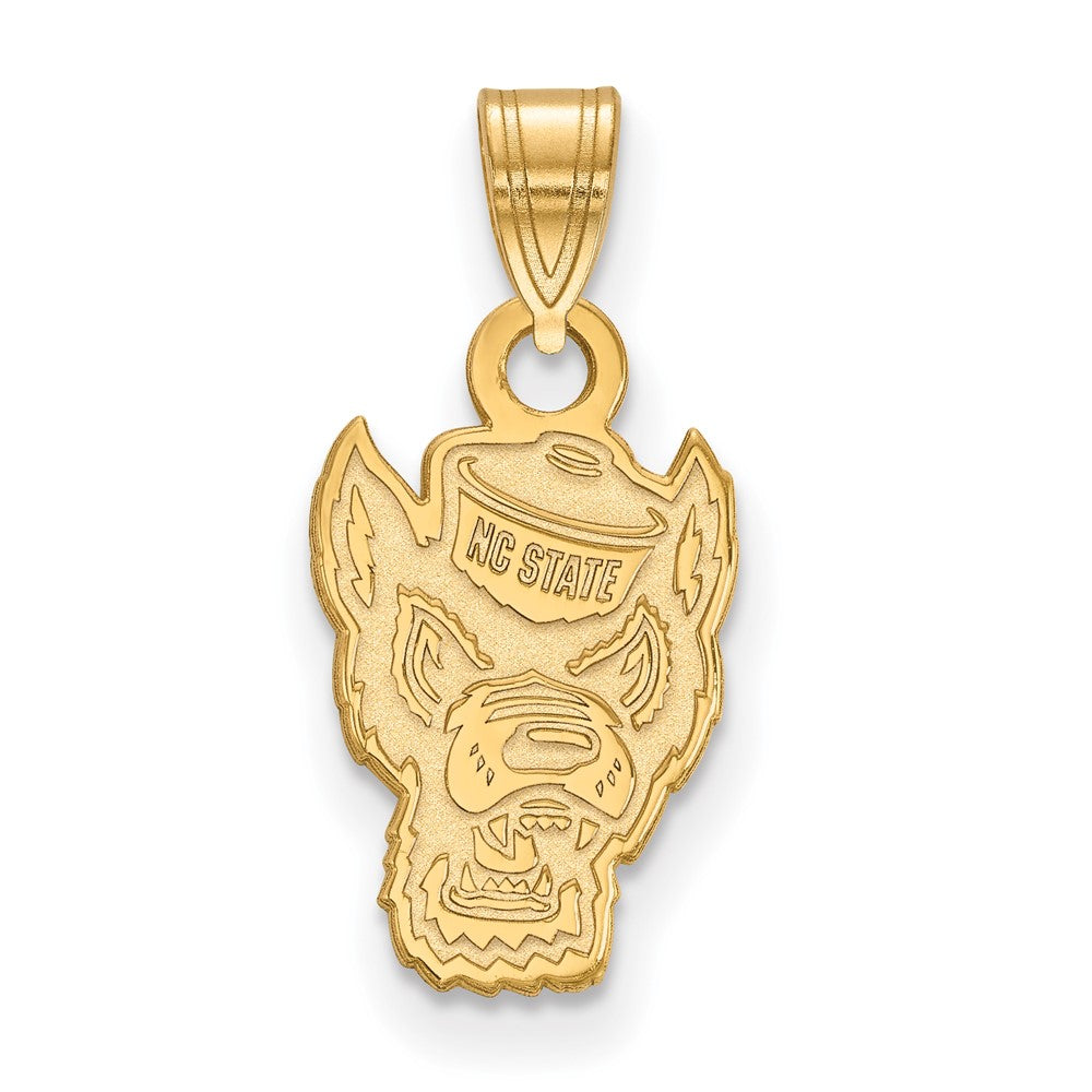 Gold Plated Sterling Silver Logoart North Carolina State University Wolf Small Pendant