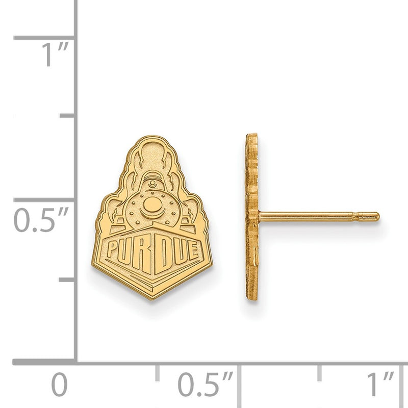 Gold Plated Sterling Silver Logoart Purdue University Boilermakers Train Logo Small Post Earrings
