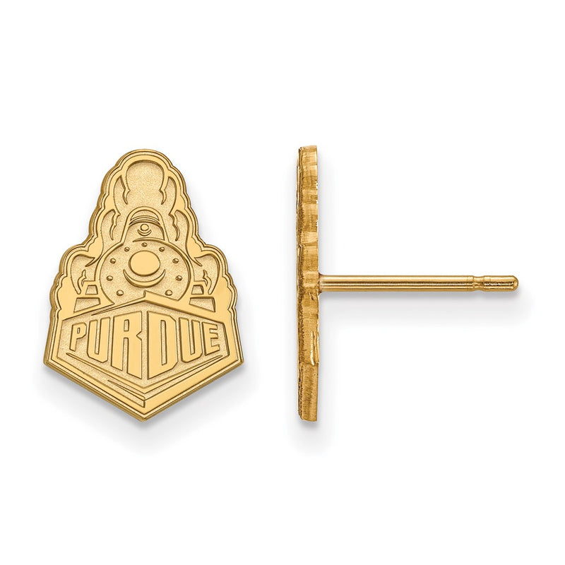 Gold Plated Sterling Silver Logoart Purdue University Boilermakers Train Logo Small Post Earrings