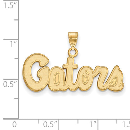 14K Yellow Gold Logoart University Of Florida Gators Script Small Pendant