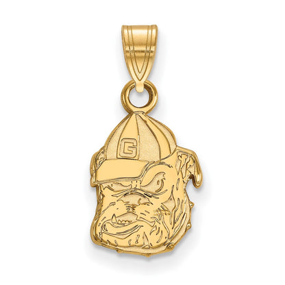 14K Yellow Gold Logoart University Of Georgia Bulldog Small Pendant