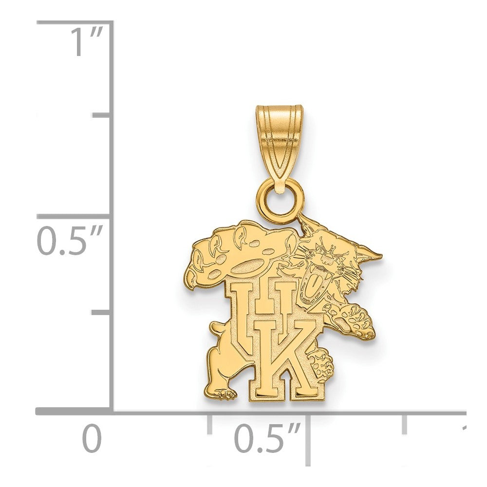 Gold Plated Sterling Silver Logoart University Of Kentucky U K Wildcat Small Pendant