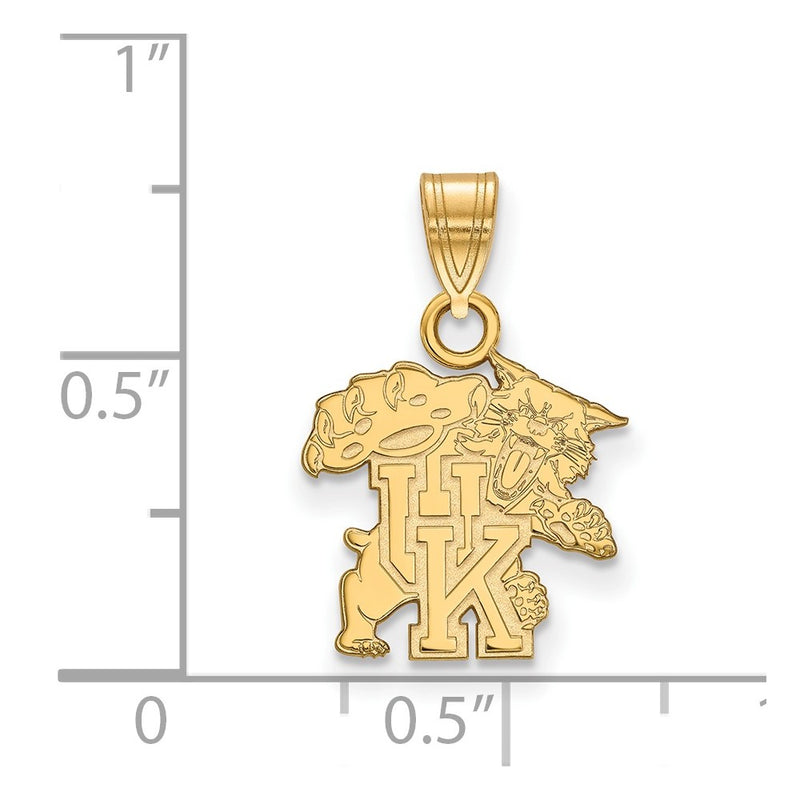 14K Yellow Gold Logoart University Of Kentucky U K Wildcat Small Pendant