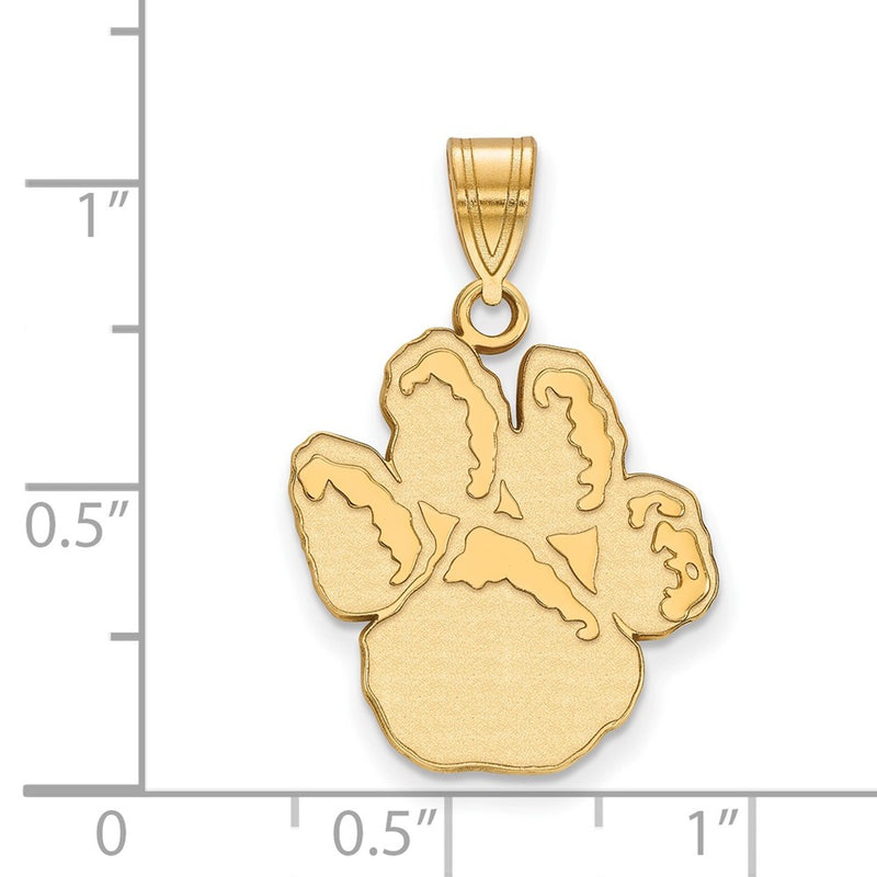 Gold Plated Sterling Silver Logoart University Of Pittsburgh Panther Paw Large Pendant