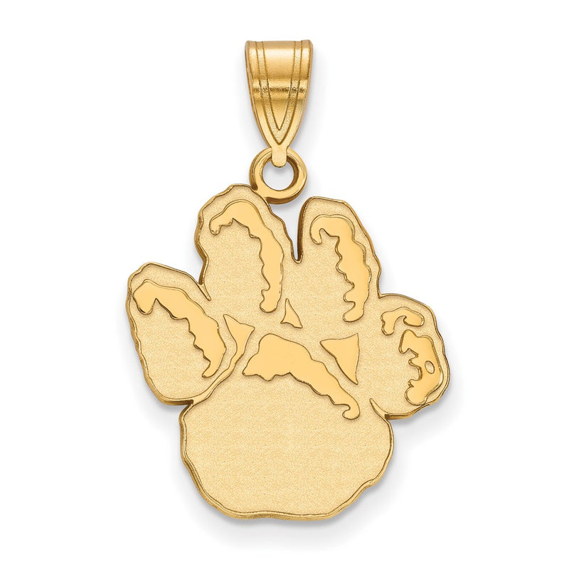 Gold Plated Sterling Silver Logoart University Of Pittsburgh Panther Paw Large Pendant