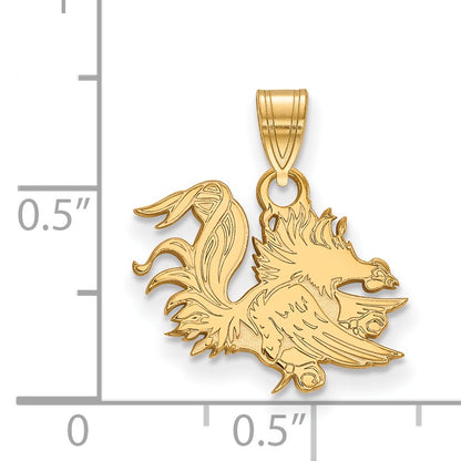 10K Yellow Gold Logoart University Of South Carolina Gamecock Small Pendant
