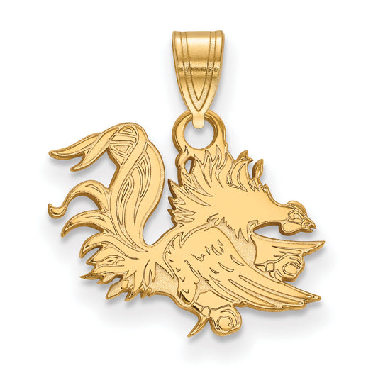 10K Yellow Gold Logoart University Of South Carolina Gamecock Small Pendant