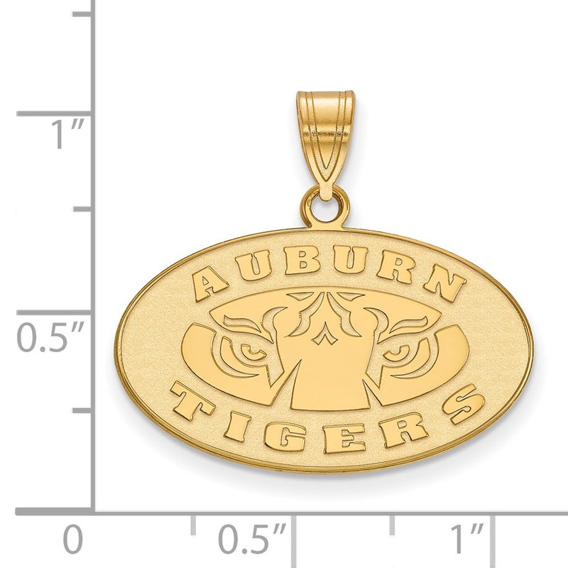 14K Yellow Gold Logoart Auburn Tigers Medium Pendant