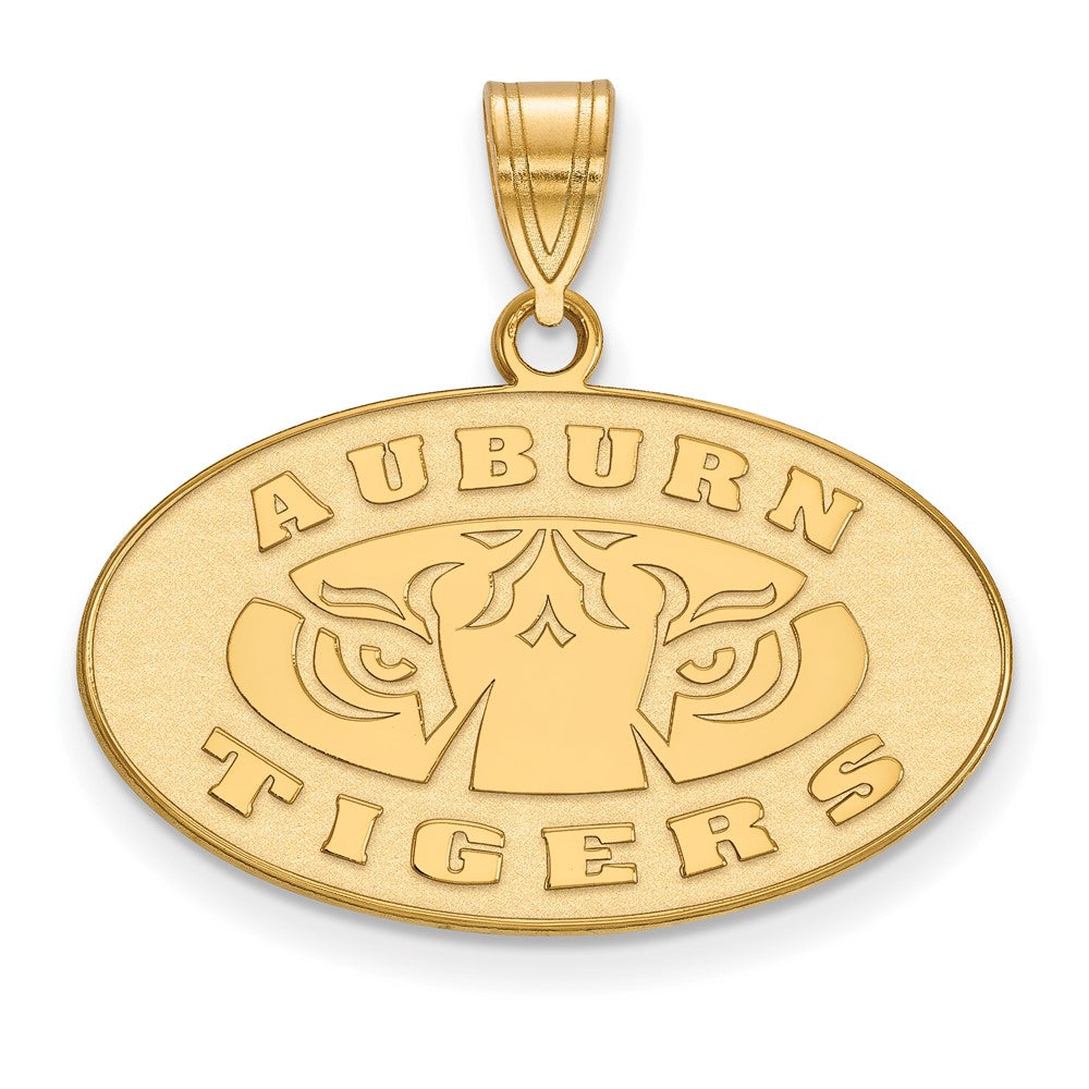 Gold Plated Sterling Silver Logoart Auburn Tigers Medium Pendant