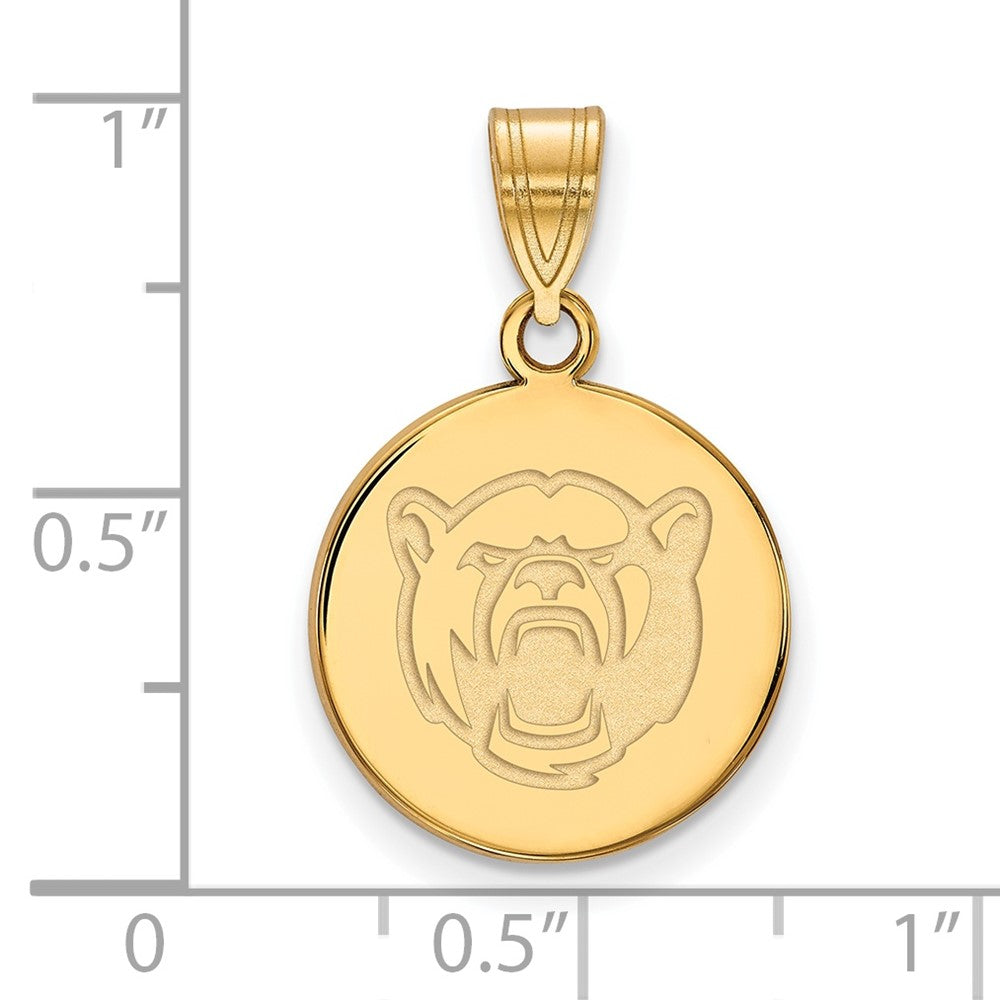 Gold Plated Sterling Silver Logoart Baylor University Medium Disc Pendant