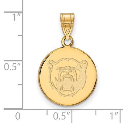 Gold Plated Sterling Silver Logoart Baylor University Medium Disc Pendant