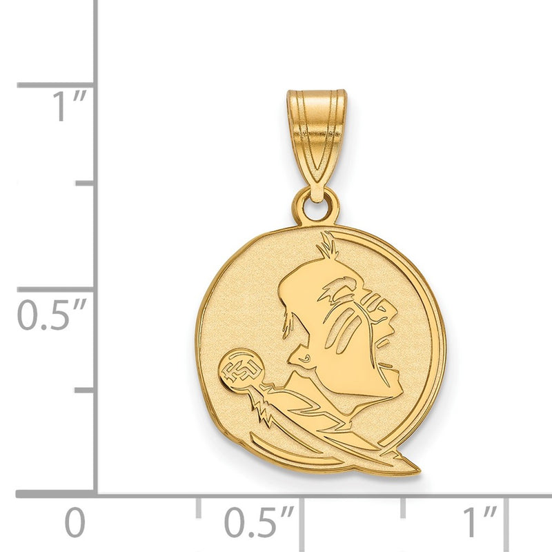 10K Yellow Gold Logoart Florida State University Seminole Medium Pendant