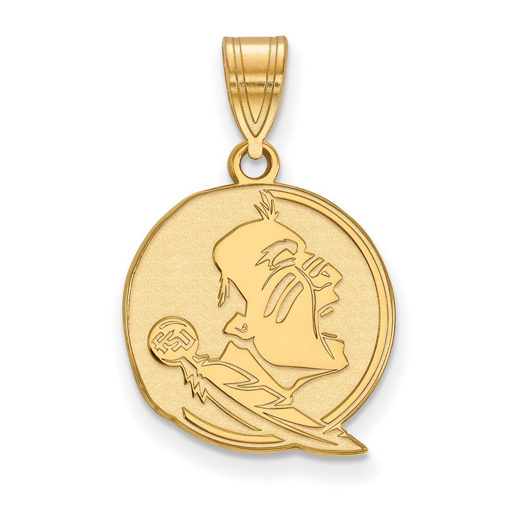 Gold Plated Sterling Silver Logoart Florida State University Seminole Medium Pendant