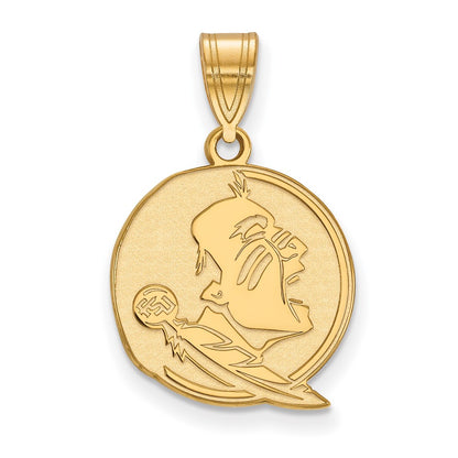 Gold Plated Sterling Silver Logoart Florida State University Seminole Medium Pendant