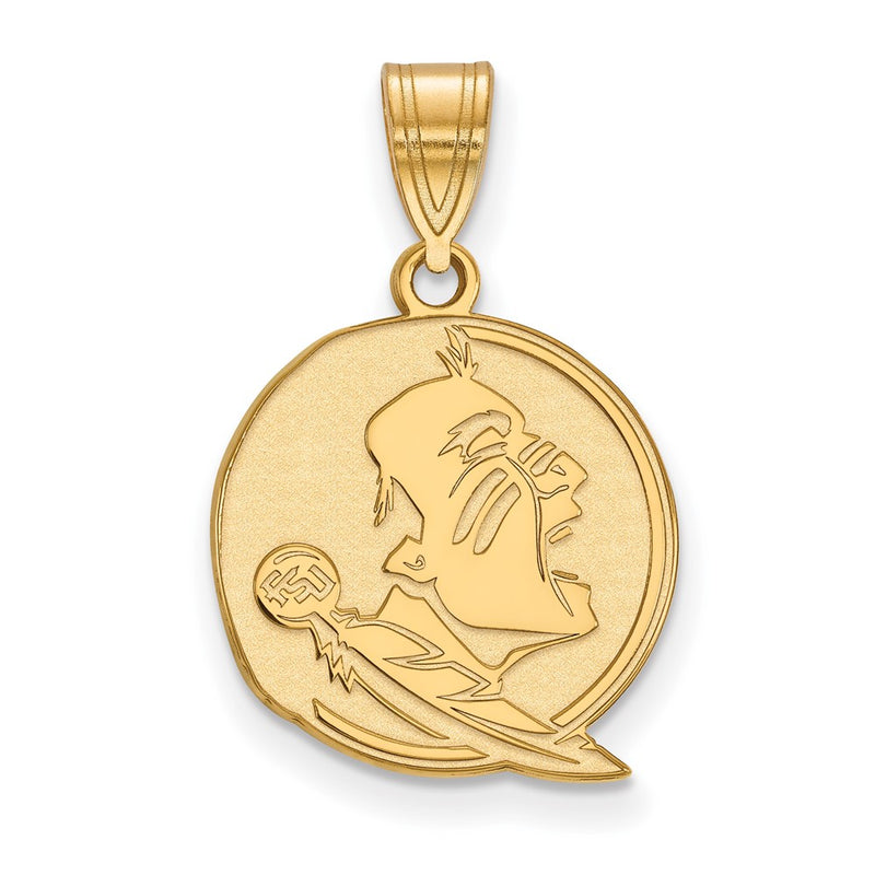 Gold Plated Sterling Silver Logoart Florida State University Seminole Medium Pendant