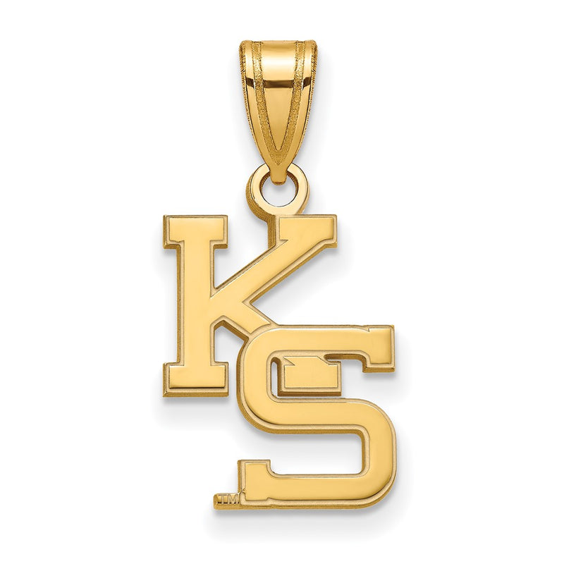 14K Yellow Gold Logoart Kansas State University K S Medium Pendant