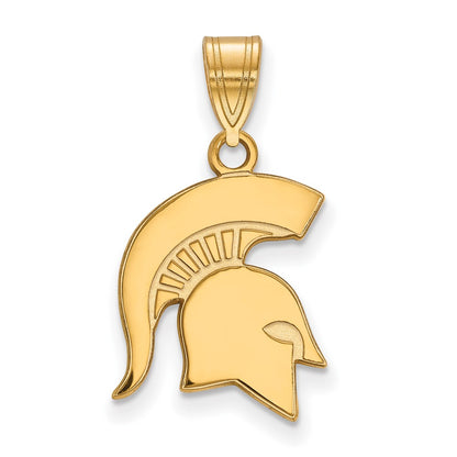 14K Yellow Gold Logoart Michigan State University Spartan Medium Pendant