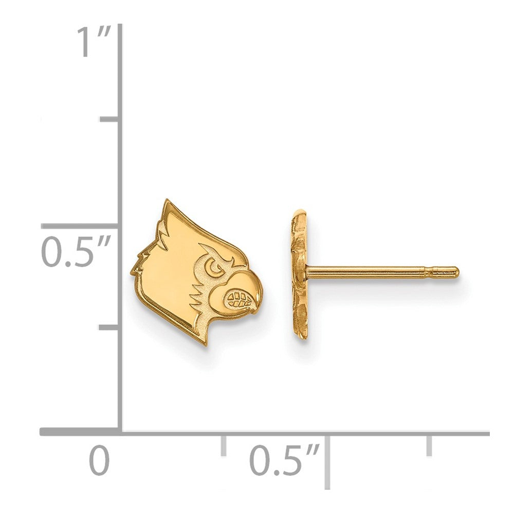 Gold Plated Sterling Silver Logoart University Of Louisville Cardinal Extra Small Post Earrings