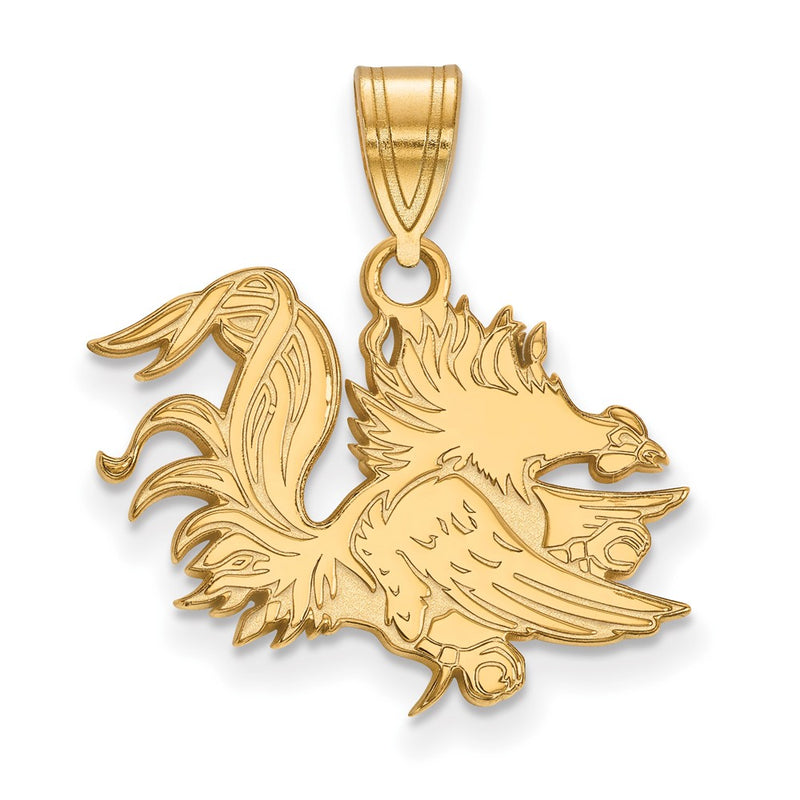 14K Yellow Gold Logoart University Of South Carolina Gamecock Medium Pendant
