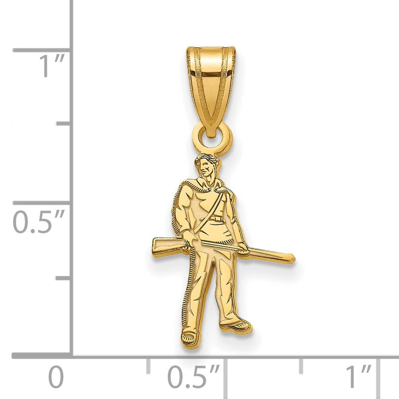 14K Yellow Gold Logoart West Virginia University Mountaineer Medium Pendant