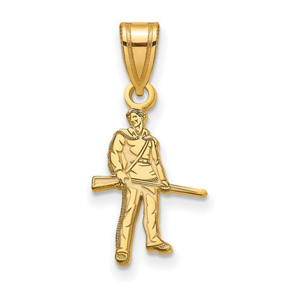 14K Yellow Gold Logoart West Virginia University Mountaineer Medium Pendant