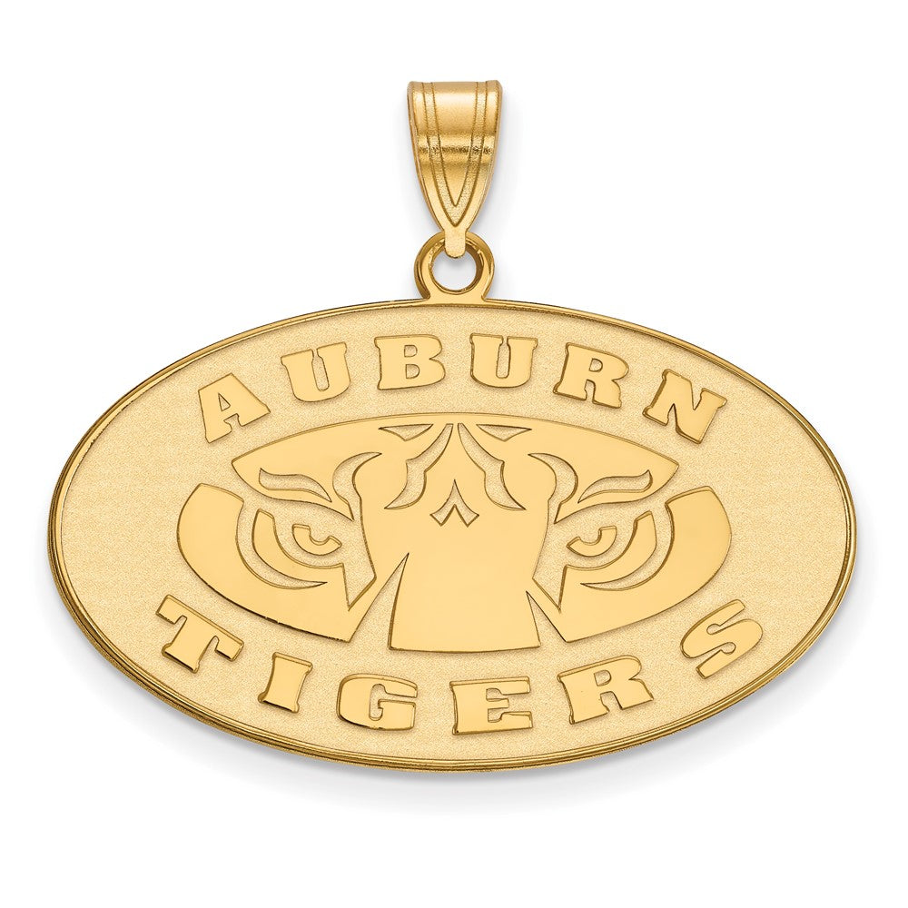 Gold Plated Sterling Silver Logoart Auburn Tigers Large Pendant