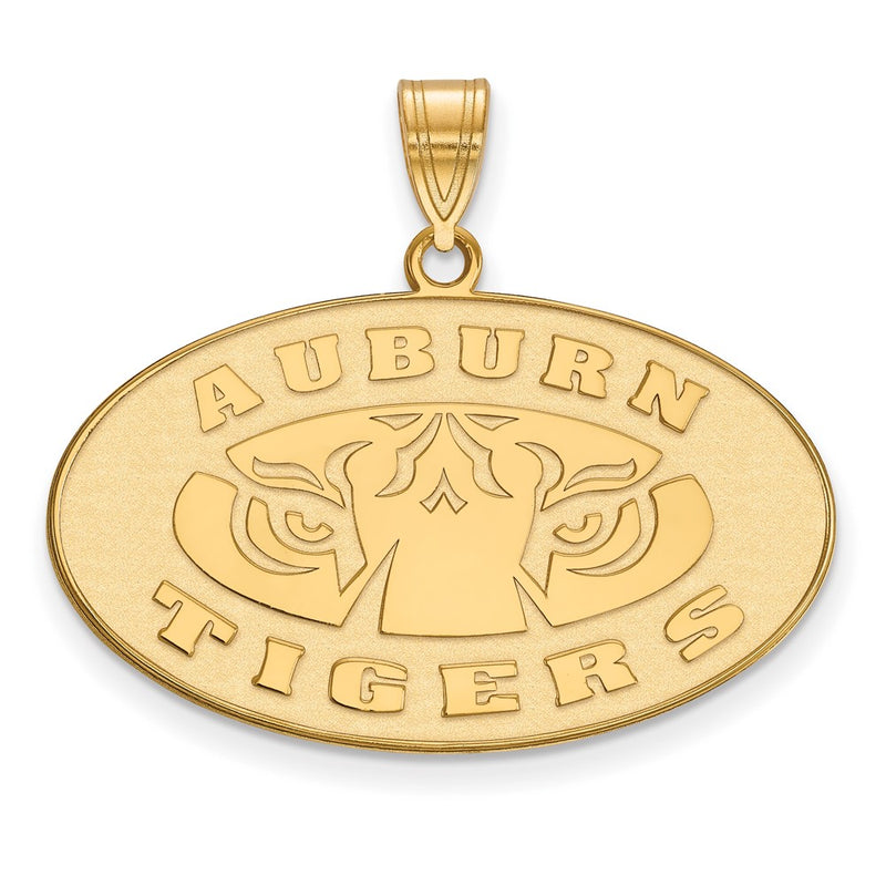 Gold Plated Sterling Silver Logoart Auburn Tigers Large Pendant
