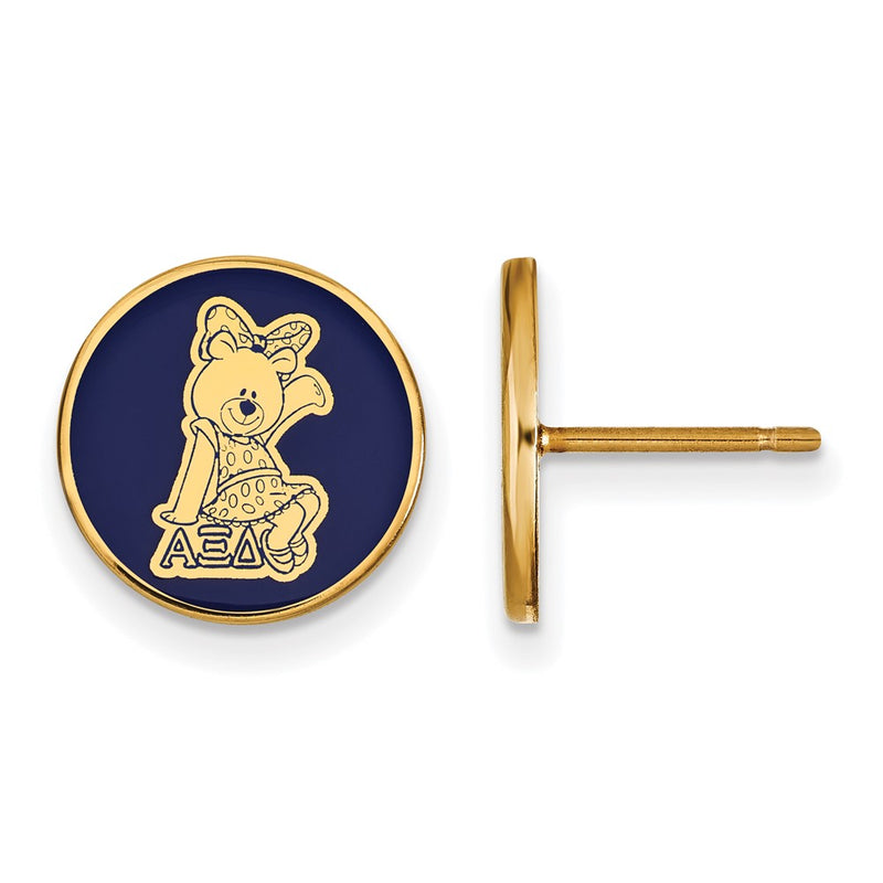 Gold Plated Sterling Silver Logoart Alpha Xi Delta Sorority Symbol Color Enamel Post Earrings