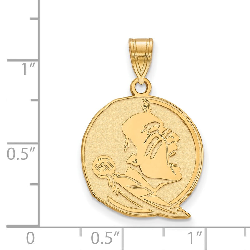 10K Yellow Gold Logoart Florida State University Seminole Large Pendant