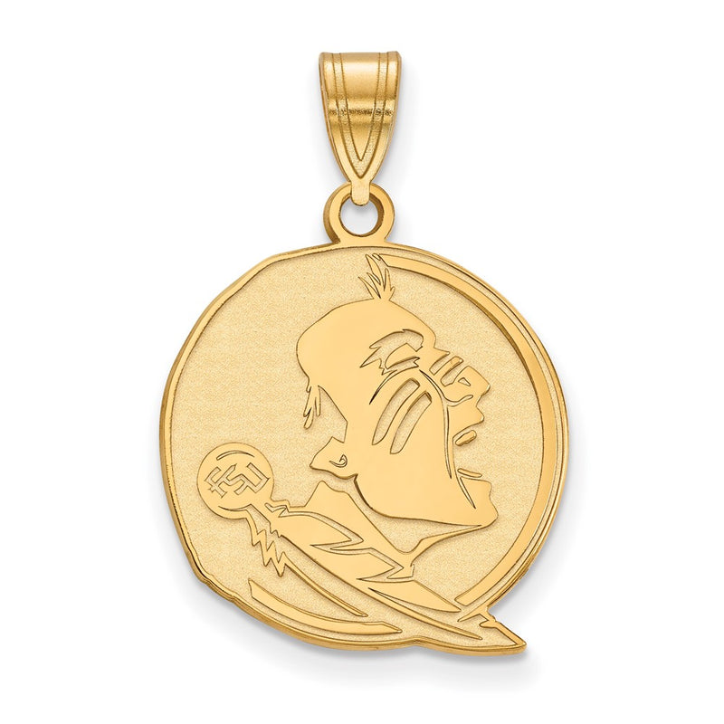 10K Yellow Gold Logoart Florida State University Seminole Large Pendant
