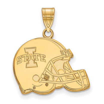 Gold Plated Sterling Silver Logoart Iowa State University Football Helmet Pendant